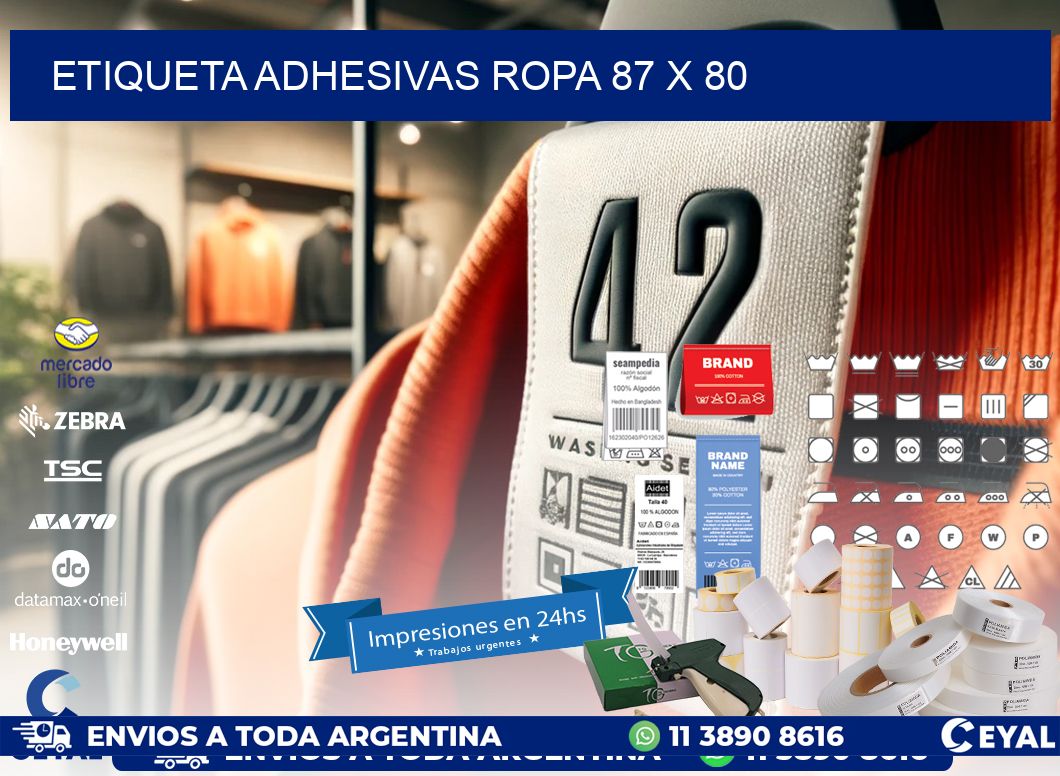 ETIQUETA ADHESIVAS ROPA 87 x 80
