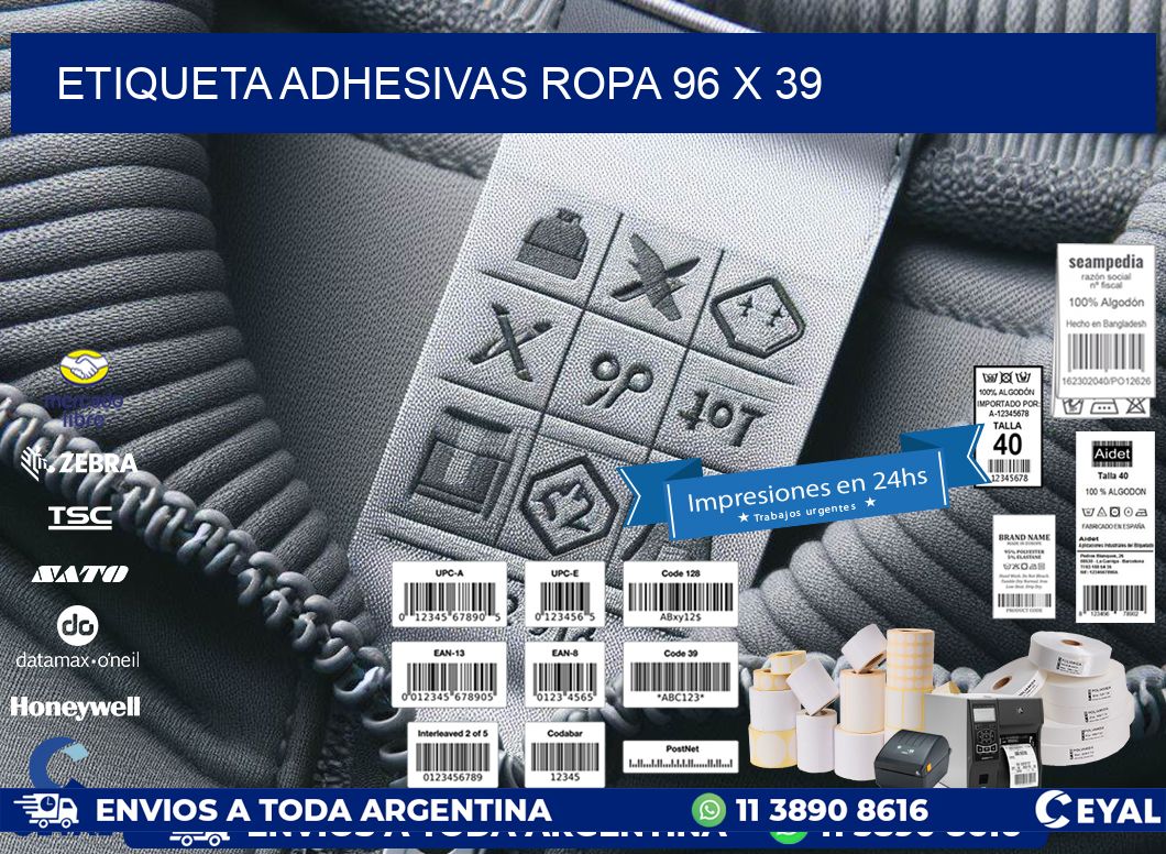 ETIQUETA ADHESIVAS ROPA 96 x 39