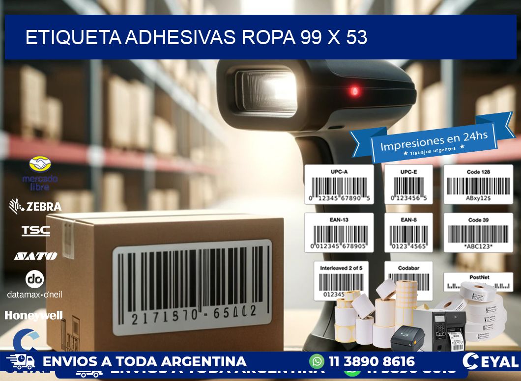 ETIQUETA ADHESIVAS ROPA 99 x 53