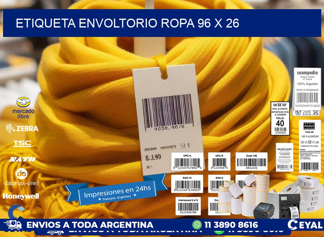 ETIQUETA ENVOLTORIO ROPA 96 x 26