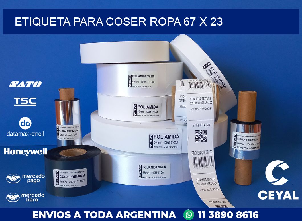 ETIQUETA PARA COSER ROPA 67 x 23