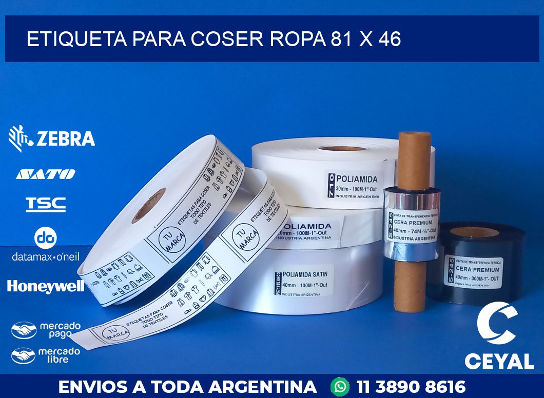 ETIQUETA PARA COSER ROPA 81 x 46