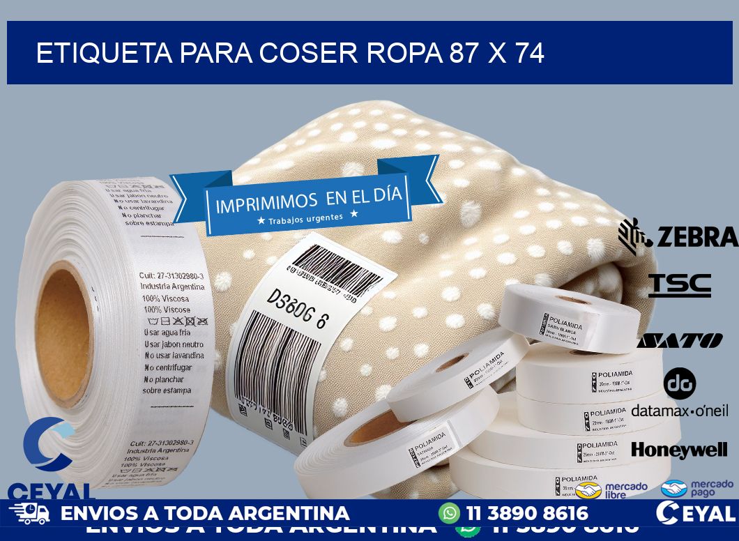 ETIQUETA PARA COSER ROPA 87 x 74