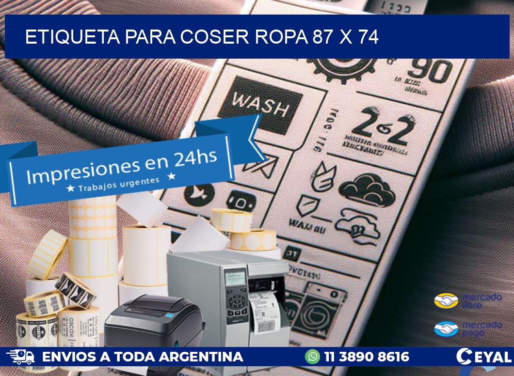 ETIQUETA PARA COSER ROPA 87 x 74