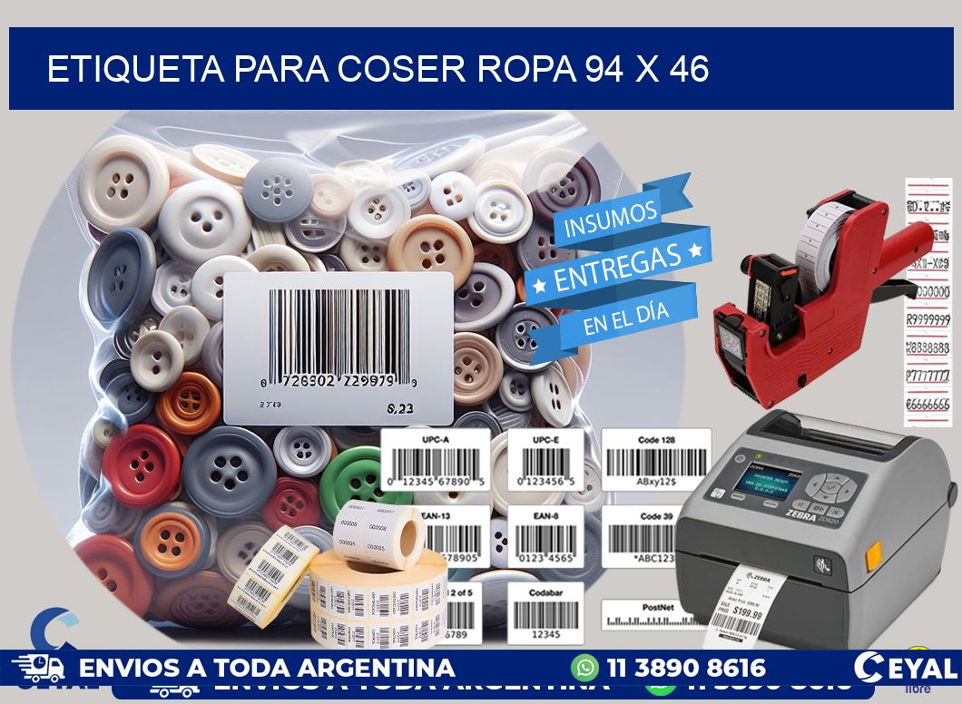 ETIQUETA PARA COSER ROPA 94 x 46
