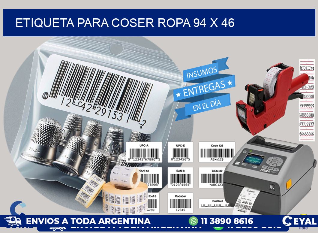 ETIQUETA PARA COSER ROPA 94 x 46