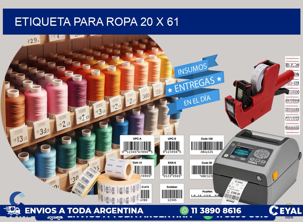 ETIQUETA PARA ROPA 20 x 61