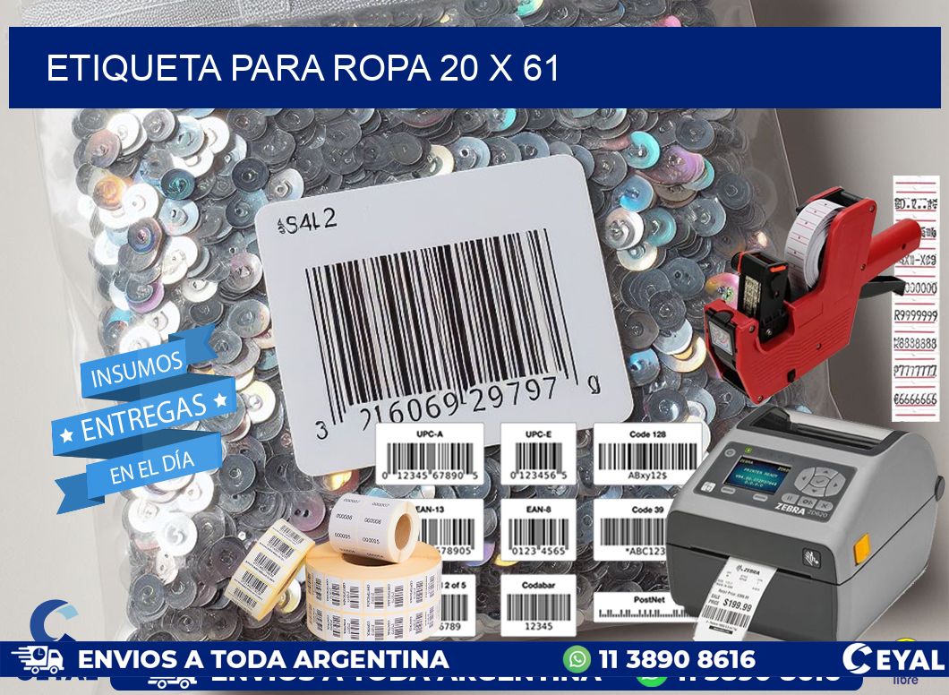 ETIQUETA PARA ROPA 20 x 61