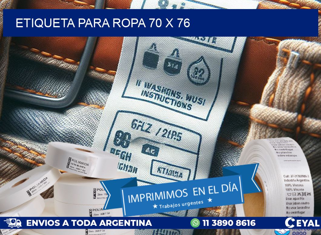 ETIQUETA PARA ROPA 70 x 76