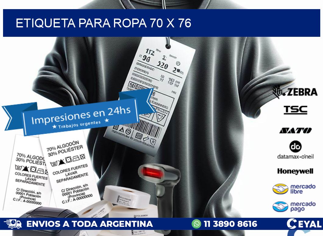 ETIQUETA PARA ROPA 70 x 76