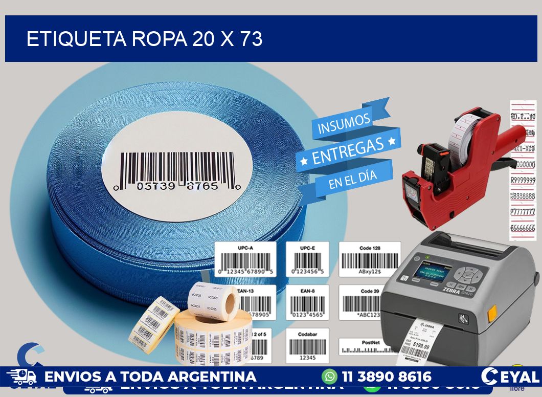 ETIQUETA ROPA 20 x 73