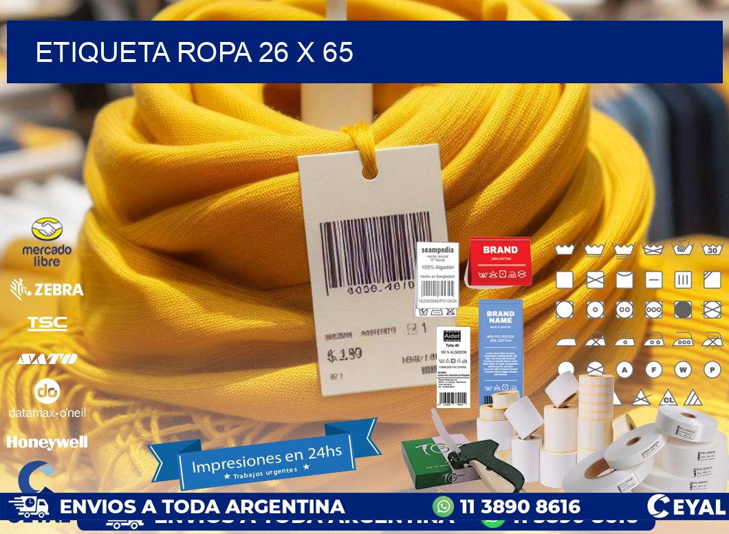 ETIQUETA ROPA 26 x 65