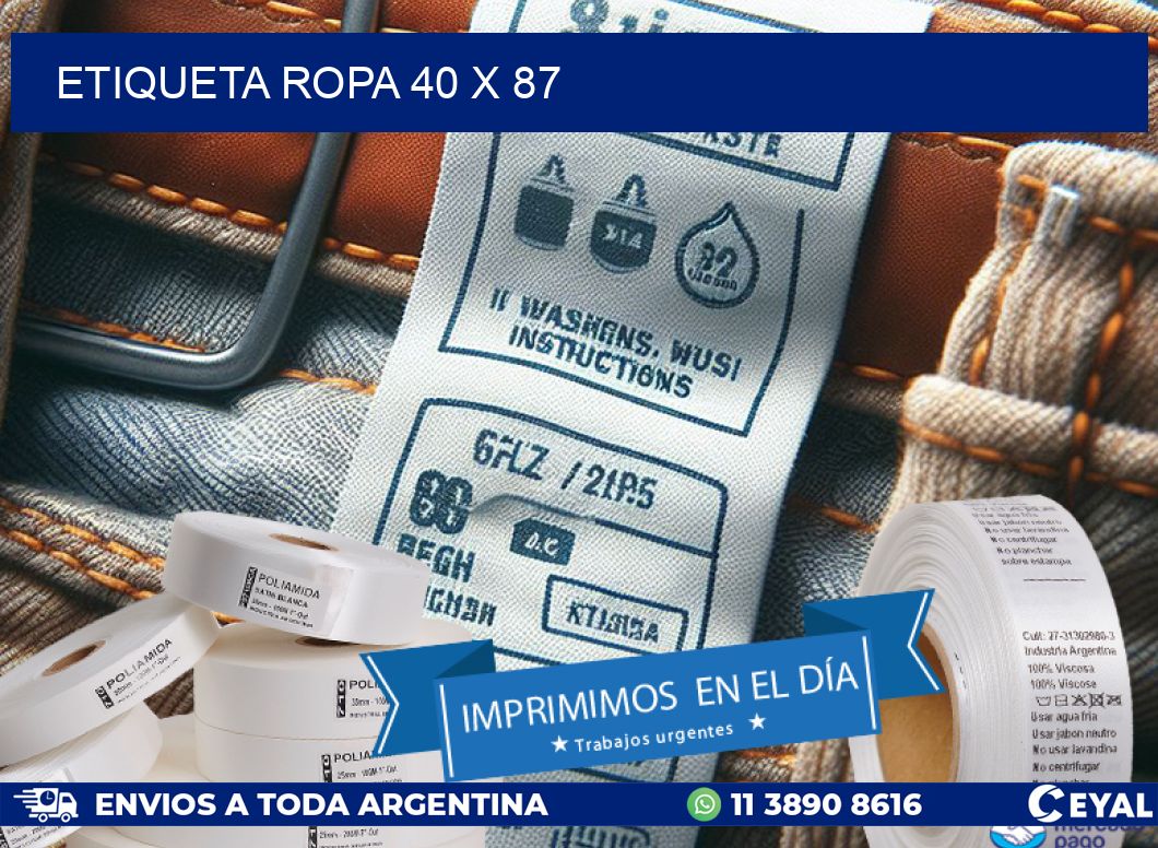 ETIQUETA ROPA 40 x 87