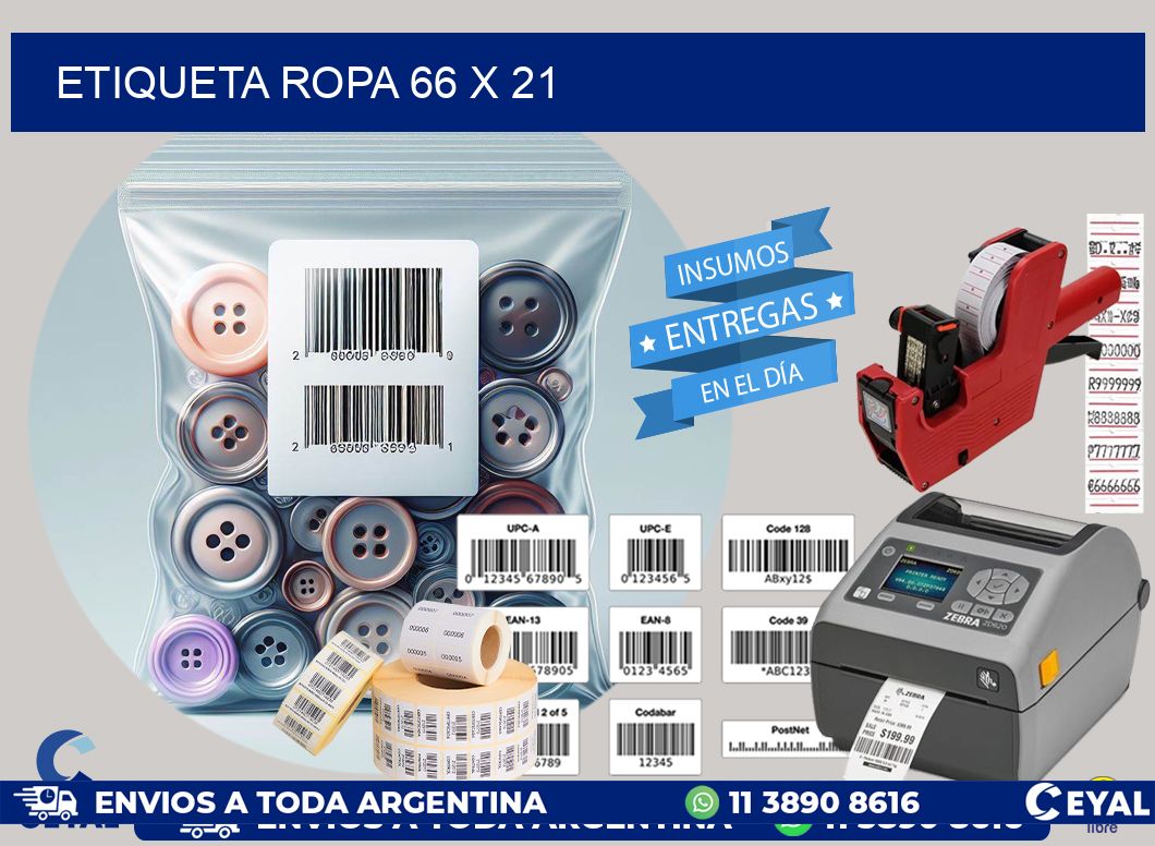 ETIQUETA ROPA 66 x 21