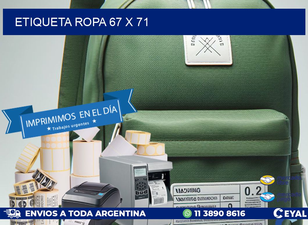 ETIQUETA ROPA 67 x 71