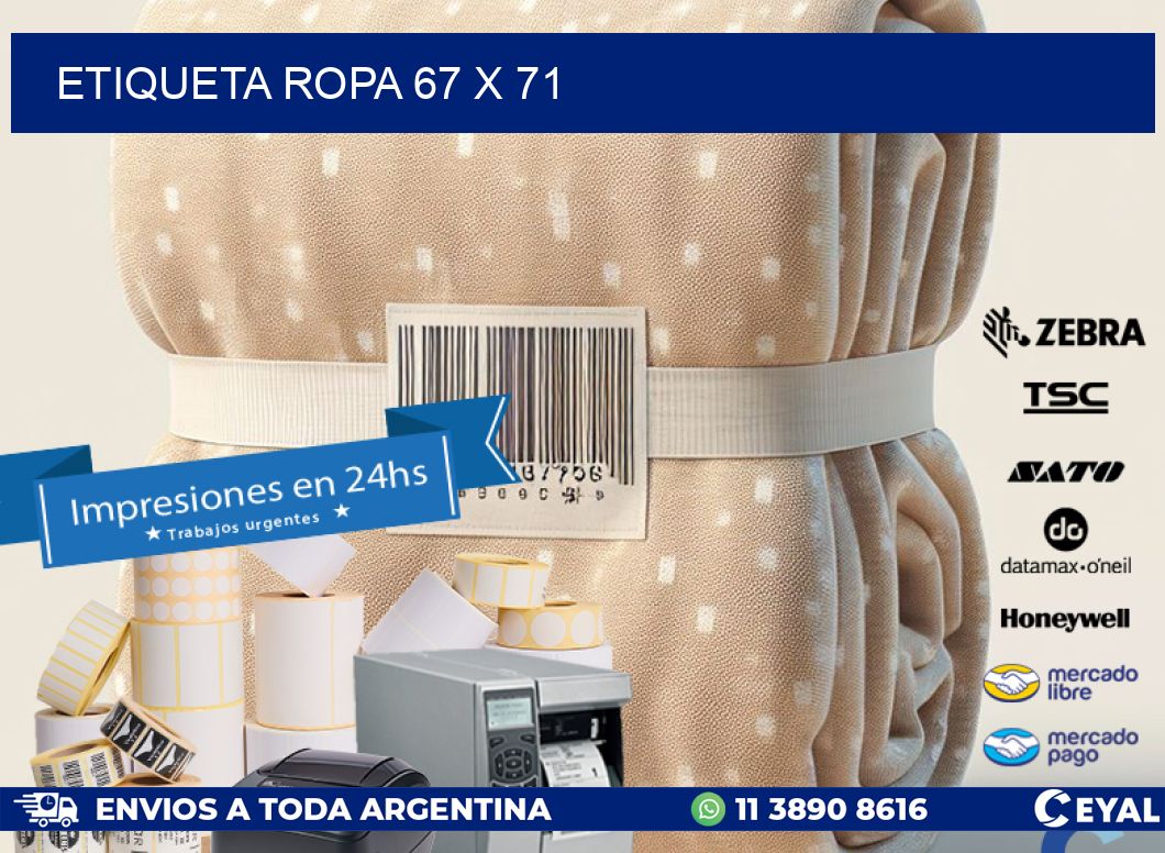 ETIQUETA ROPA 67 x 71