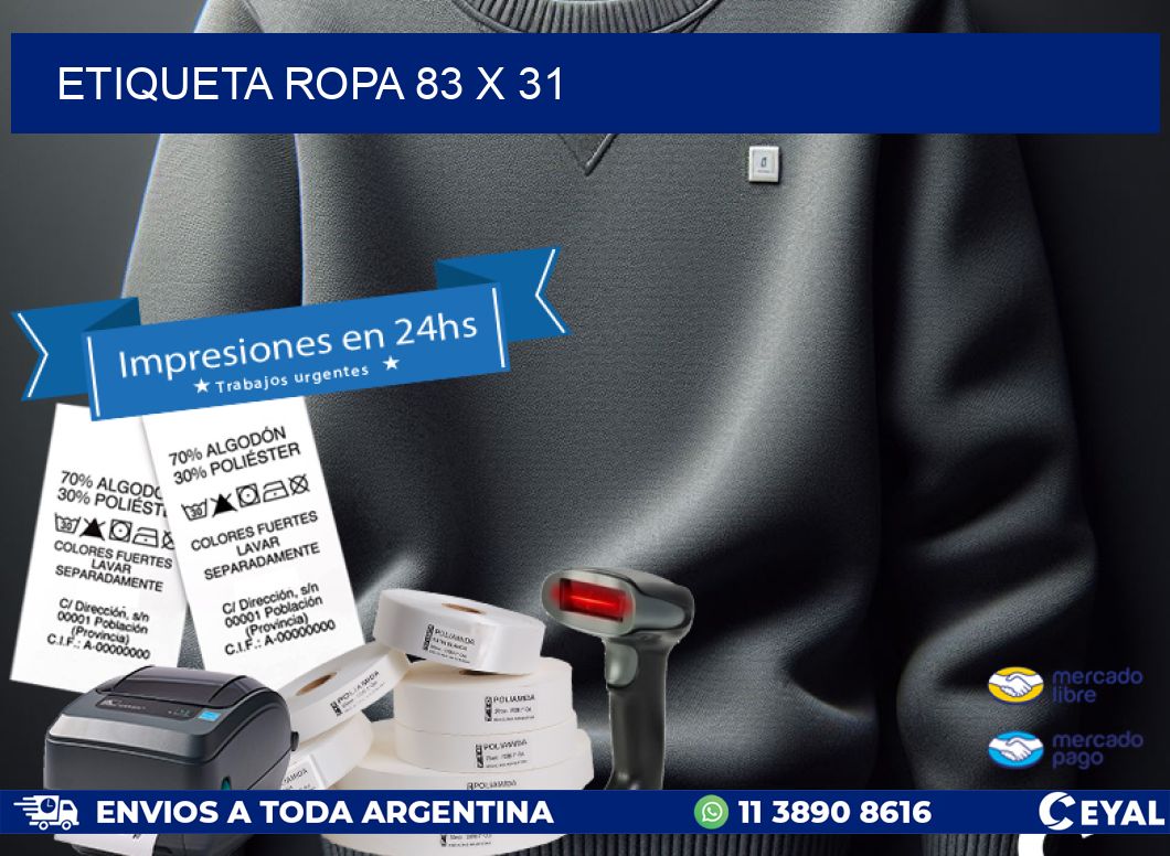 ETIQUETA ROPA 83 x 31