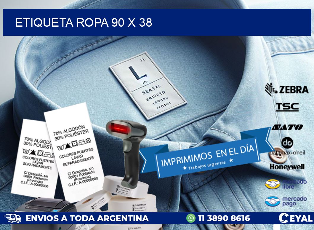 ETIQUETA ROPA 90 x 38