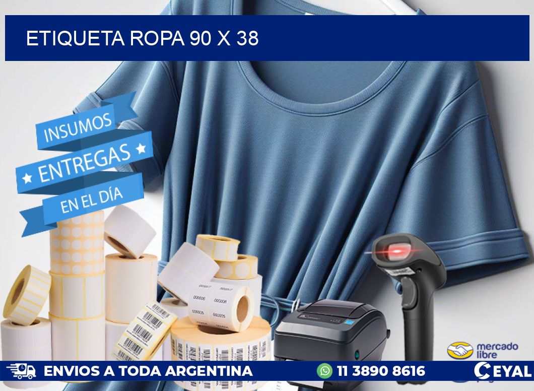 ETIQUETA ROPA 90 x 38