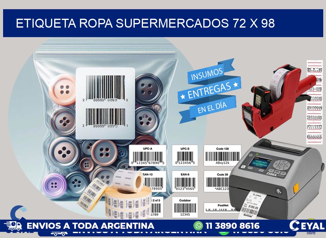 ETIQUETA ROPA SUPERMERCADOS 72 x 98