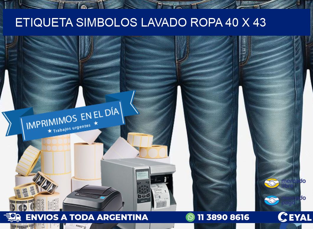 ETIQUETA SIMBOLOS LAVADO ROPA 40 x 43