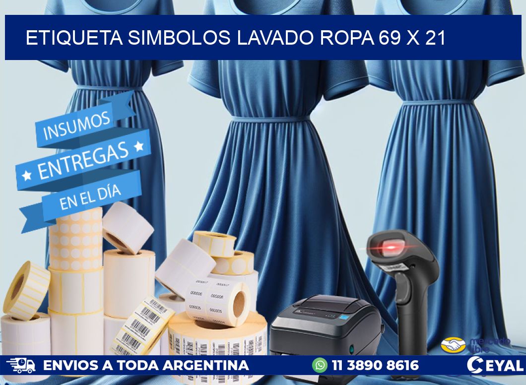 ETIQUETA SIMBOLOS LAVADO ROPA 69 x 21