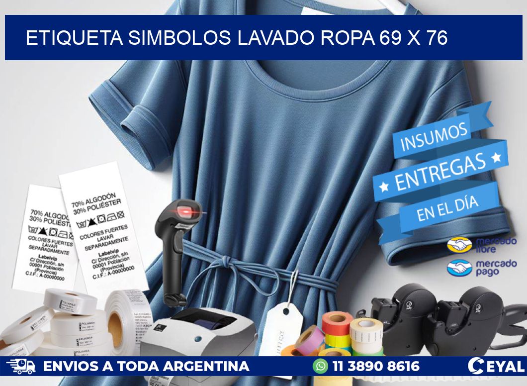ETIQUETA SIMBOLOS LAVADO ROPA 69 x 76