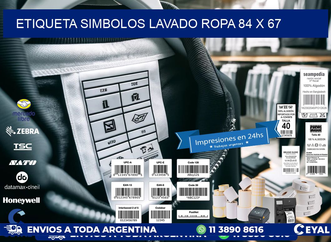 ETIQUETA SIMBOLOS LAVADO ROPA 84 x 67