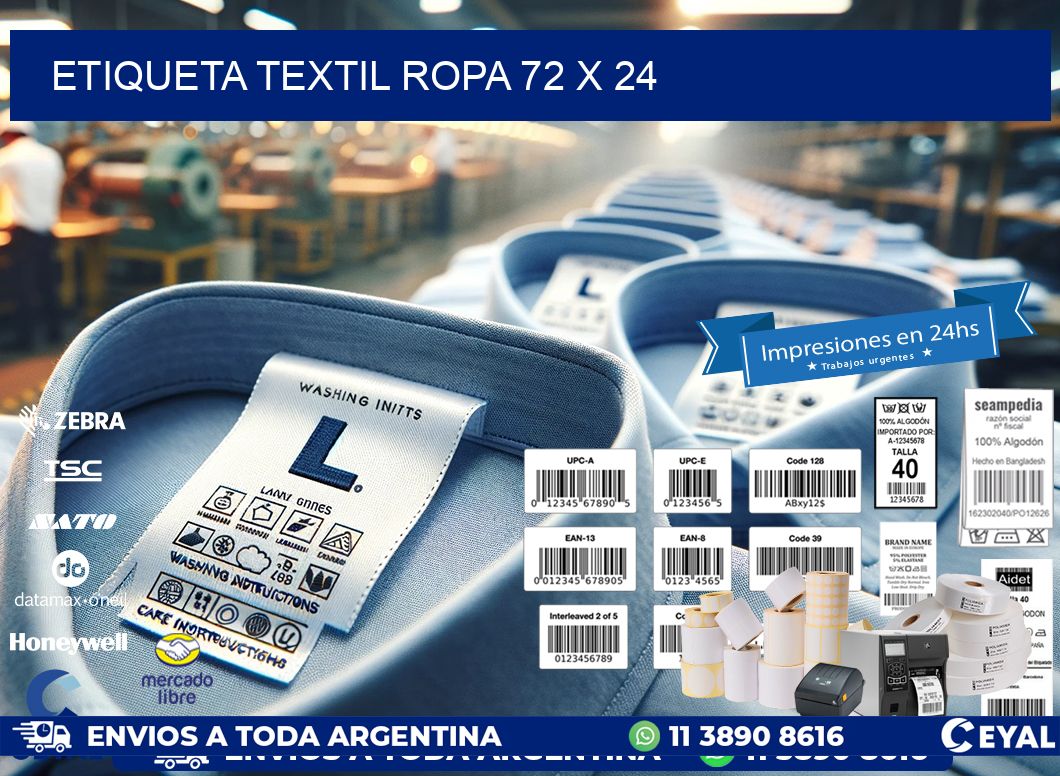 ETIQUETA TEXTIL ROPA 72 x 24