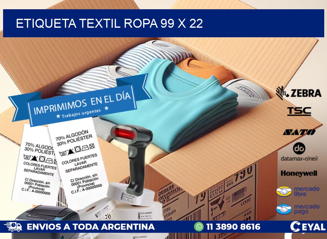 ETIQUETA TEXTIL ROPA 99 x 22