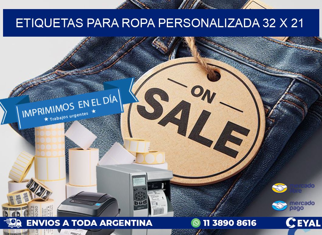 ETIQUETAS PARA ROPA PERSONALIZADA 32 x 21