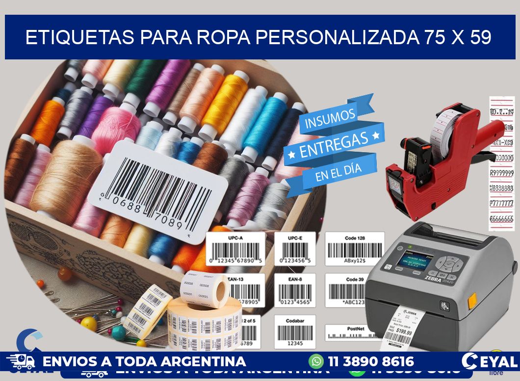 ETIQUETAS PARA ROPA PERSONALIZADA 75 x 59