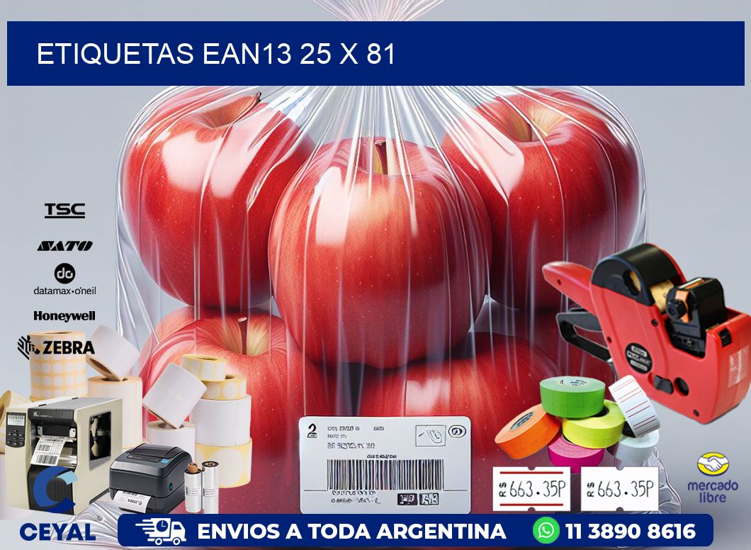 ETIQUETAS EAN13 25 x 81