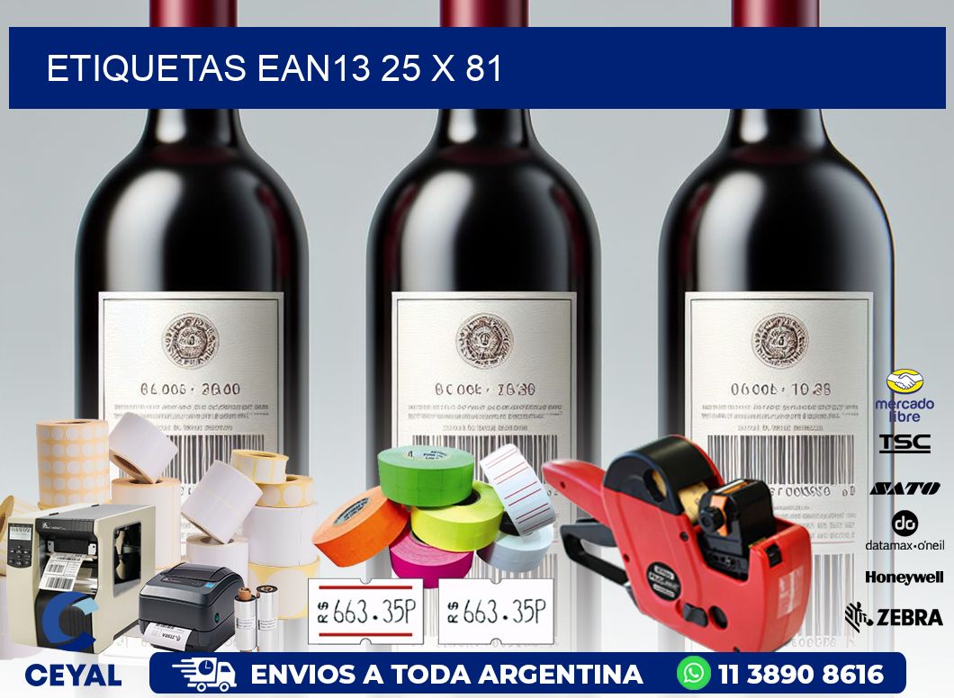 ETIQUETAS EAN13 25 x 81