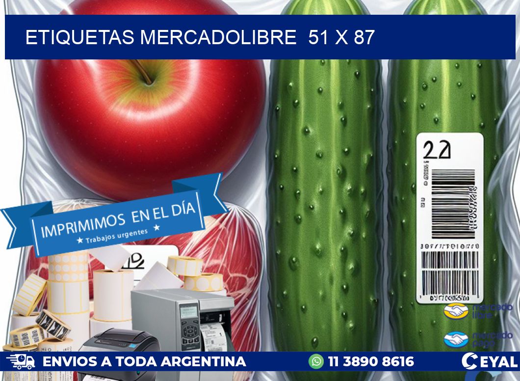 ETIQUETAS MERCADOLIBRE  51 x 87