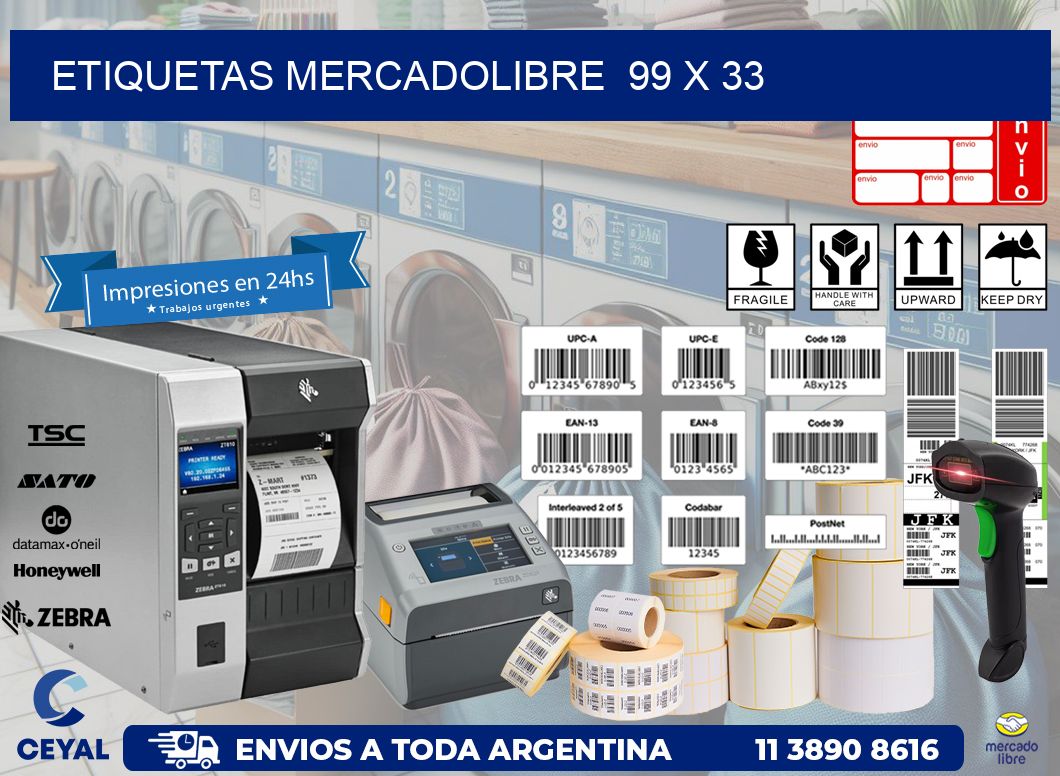 ETIQUETAS MERCADOLIBRE  99 x 33