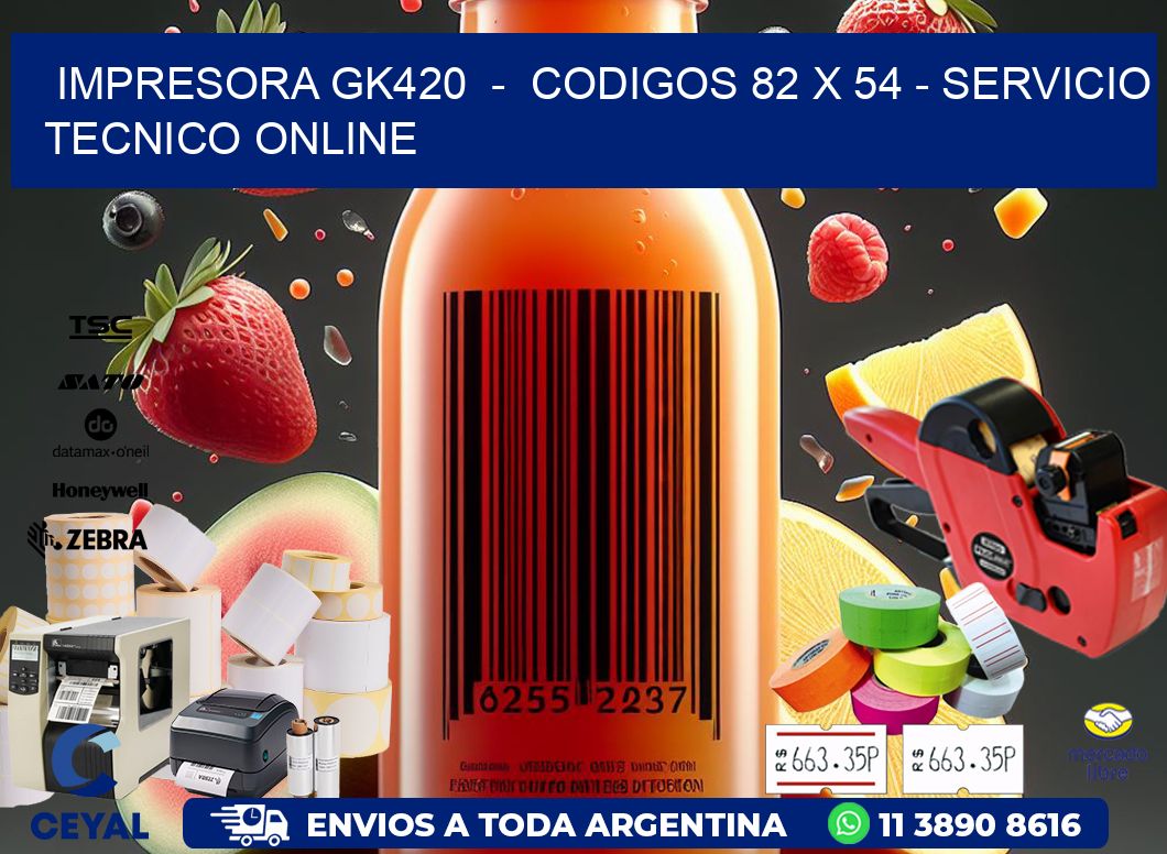 IMPRESORA GK420  -  CODIGOS 82 x 54 - SERVICIO TECNICO ONLINE