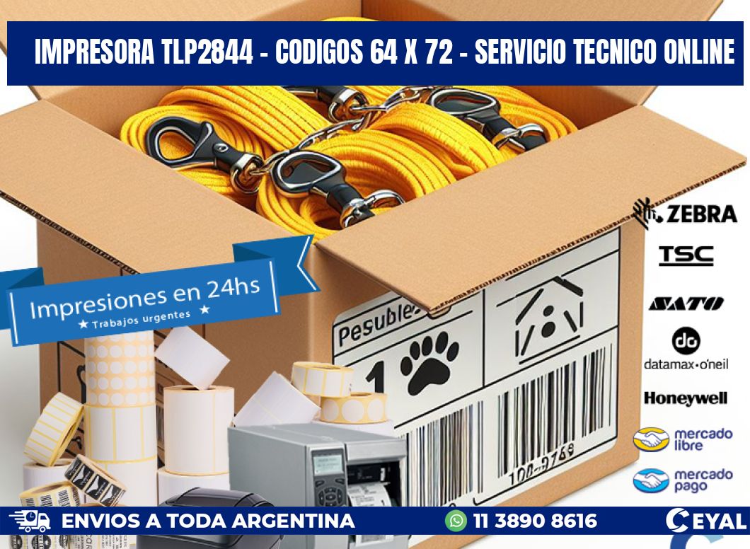 IMPRESORA TLP2844 - CODIGOS 64 x 72 - SERVICIO TECNICO ONLINE