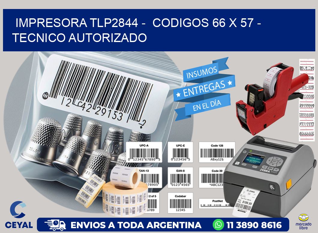 IMPRESORA TLP2844 -  CODIGOS 66 x 57 - TECNICO AUTORIZADO