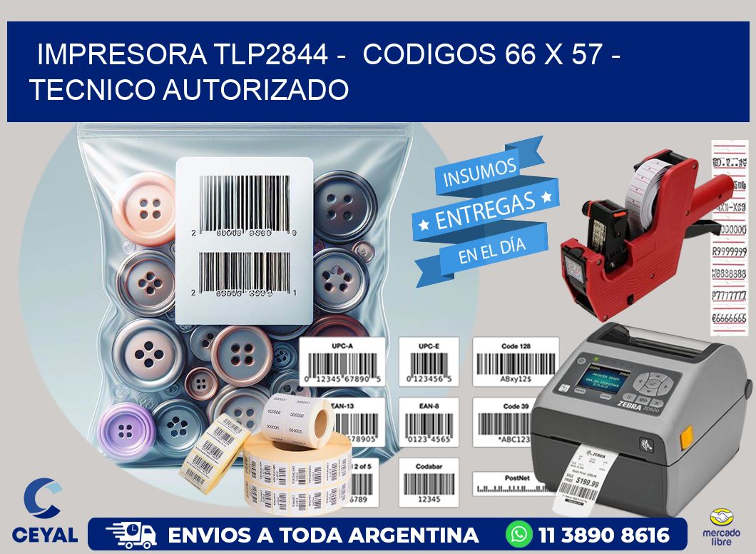 IMPRESORA TLP2844 -  CODIGOS 66 x 57 - TECNICO AUTORIZADO