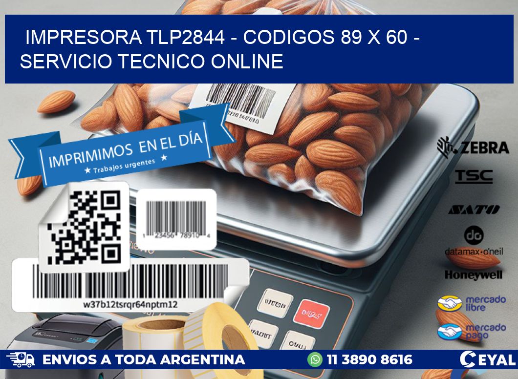 IMPRESORA TLP2844 - CODIGOS 89 x 60 - SERVICIO TECNICO ONLINE