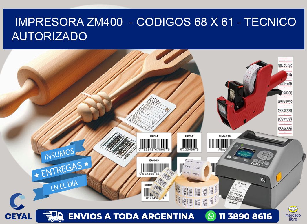 IMPRESORA ZM400 - CODIGOS 68 x 61 - TECNICO AUTORIZADO