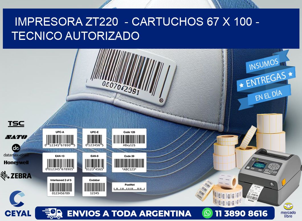 IMPRESORA ZT220  - CARTUCHOS 67 x 100 - TECNICO AUTORIZADO