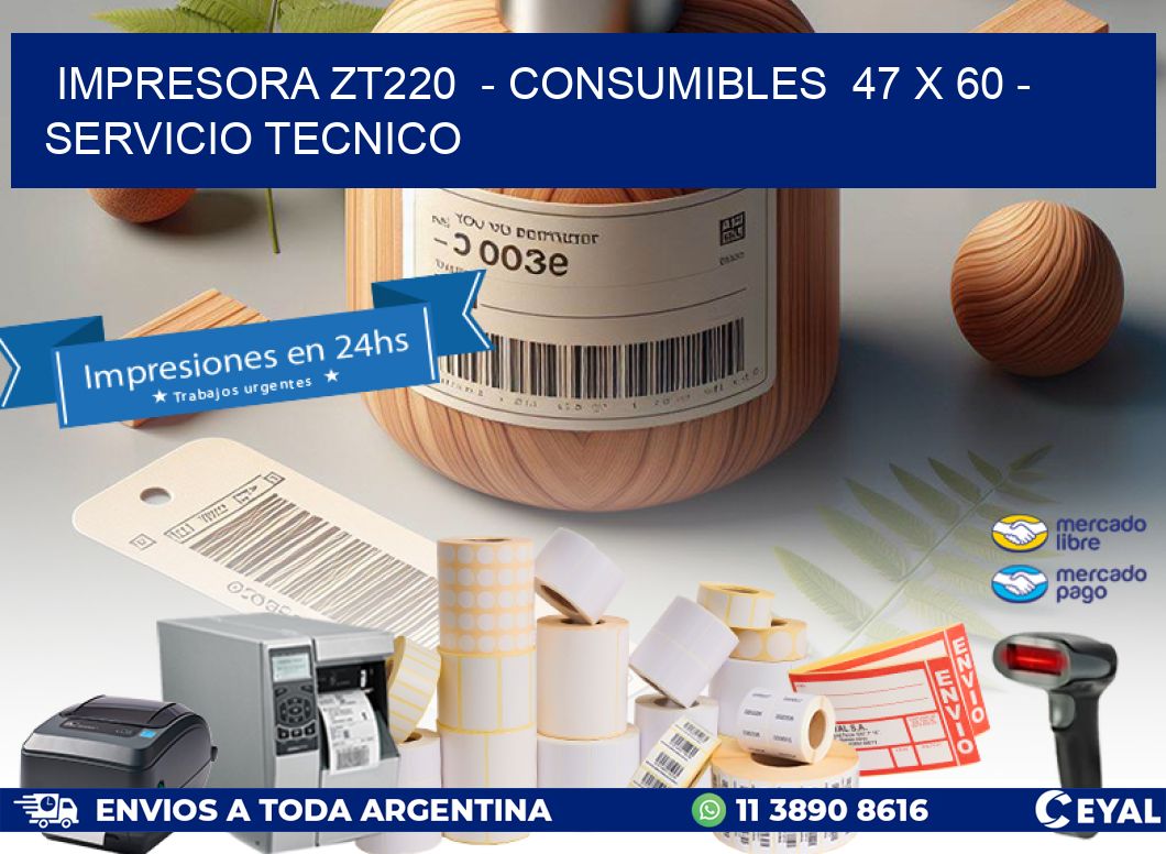 IMPRESORA ZT220  - CONSUMIBLES  47 x 60 - SERVICIO TECNICO