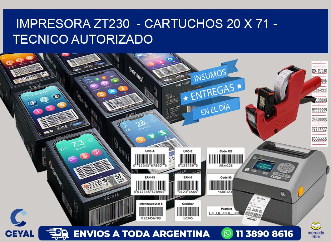 IMPRESORA ZT230  - CARTUCHOS 20 x 71 - TECNICO AUTORIZADO