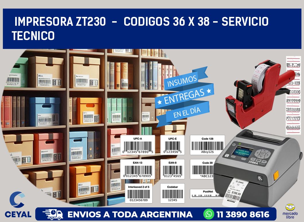 IMPRESORA ZT230  -  CODIGOS 36 x 38 - SERVICIO TECNICO