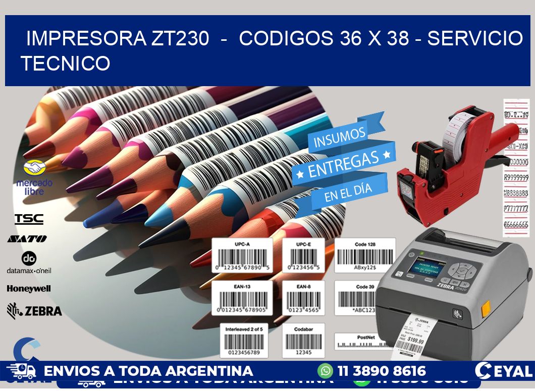 IMPRESORA ZT230  -  CODIGOS 36 x 38 - SERVICIO TECNICO