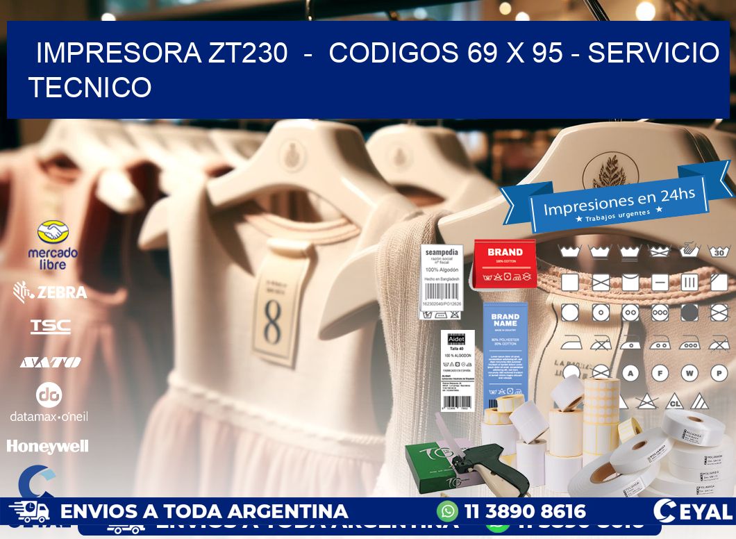 IMPRESORA ZT230  -  CODIGOS 69 x 95 - SERVICIO TECNICO