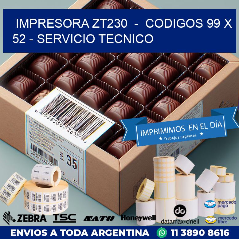 IMPRESORA ZT230  –  CODIGOS 99 x 52 – SERVICIO TECNICO