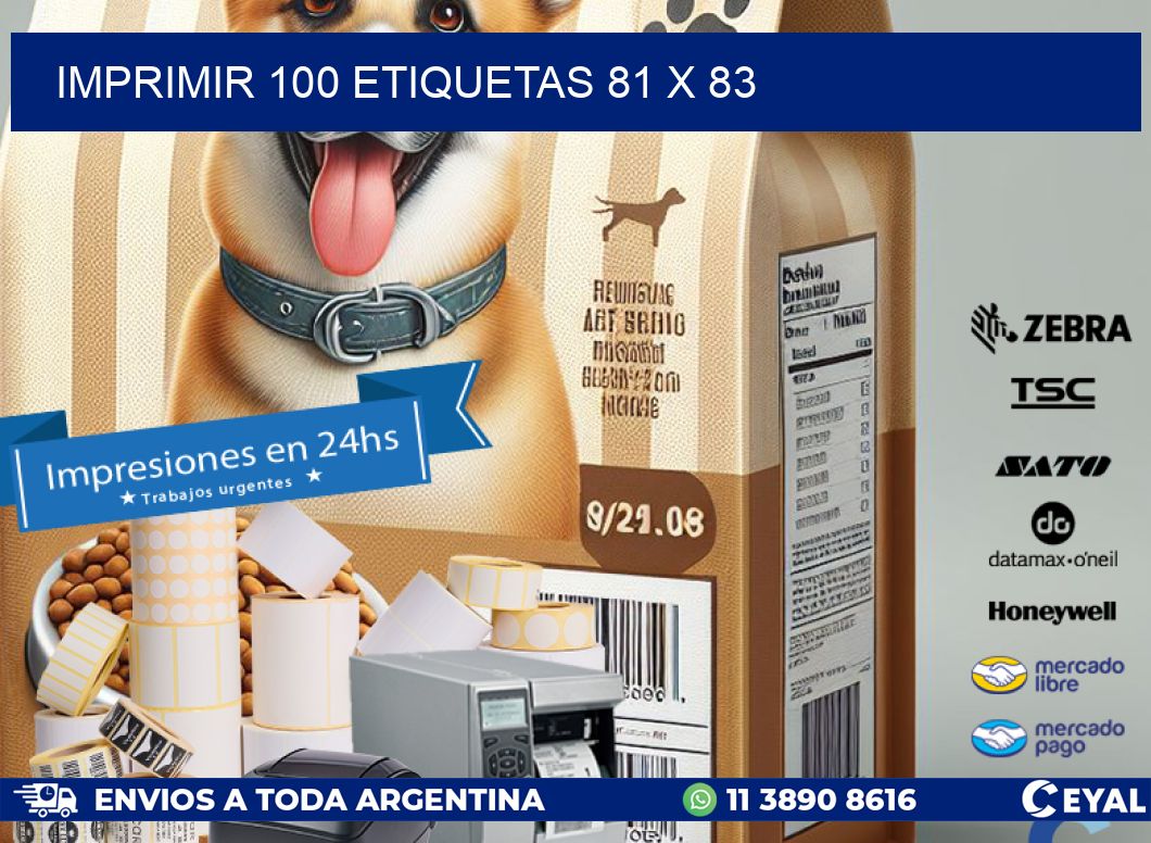 IMPRIMIR 100 ETIQUETAS 81 x 83